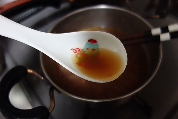 出前一丁のスープ