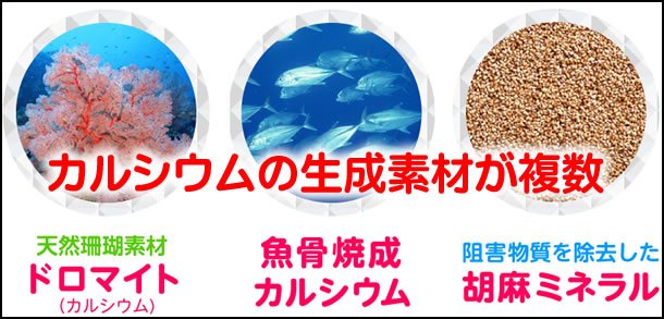 アスミールはカルシウムの生成元が3種類ある
