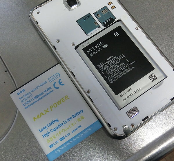 Galaxy Note（SC-05D）の互換バッテリーを買ってみた。